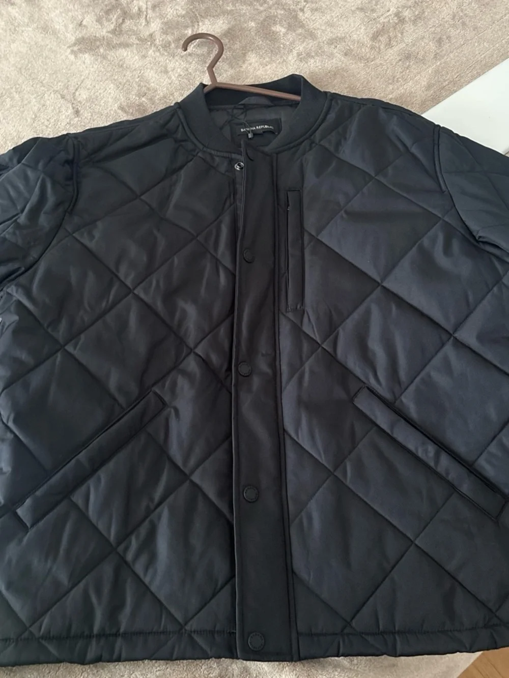 Banana Republic Black Quilted Bomber Jacket